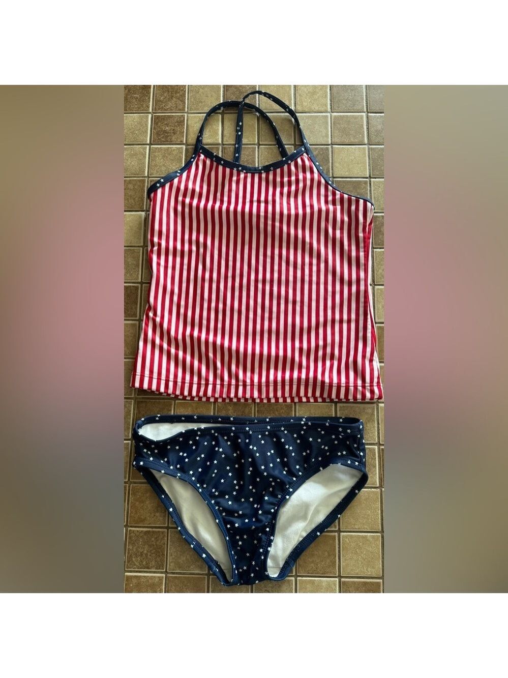 OshKosh B'gosh Red and Blue Striped Bikini